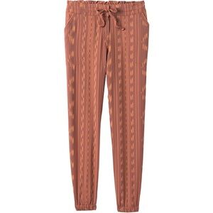 PrAna Arlie Joggers Ikat Pattern Rust/Orange 100% Organic Cotton, M